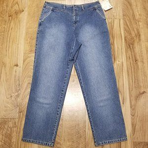 Nos Vintage High Rise Mom Jeans Liz Claiborne 16 Womens V Yoke Bareback 36x31